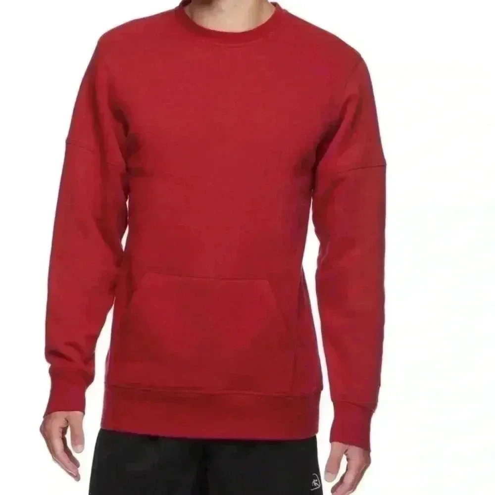 AND1 Men’s Red Fleece Lined Sweatshirt MVP Crewneck Size Large Long Sleeve